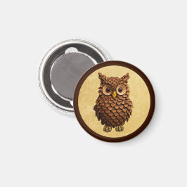 Pine Cone Owl Magnet