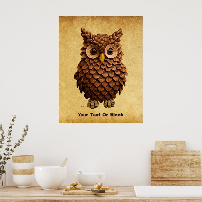Pine Cone Owl Poster (Küche)