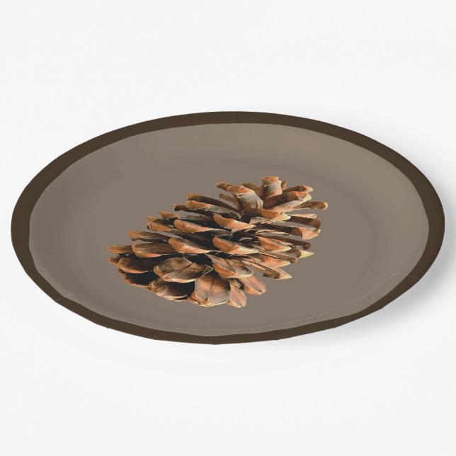 Pine Cone Pappteller (Schrägansicht)