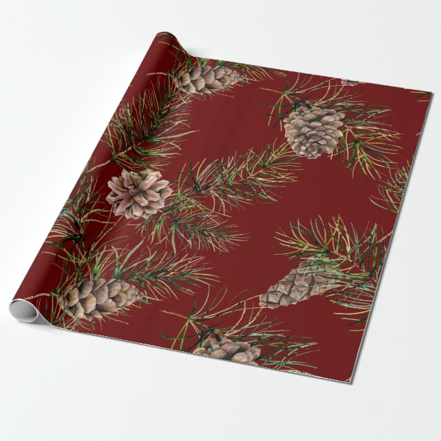 Pine Cone Pattern Geschenkpapier (Ungerollt)