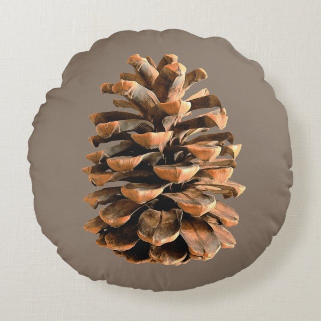 Pine Cone Rundes Kissen (Vorderseite)