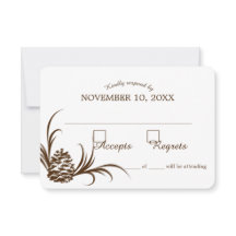 Pine Cone Silhouette Wedding Response Card
