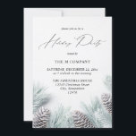 Pine Cone & Snow Holiday Party Einladung<br><div class="desc">Gönnen Sie sich eine phantastische Feier mit Ihrer Pine Cone & Snow Holiday Party.</div>