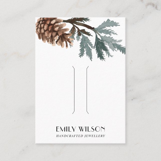 PINE CONE TREE BRANCH WALD HAIR CLIP DISPLAY VISITENKARTE (Vorderseite)