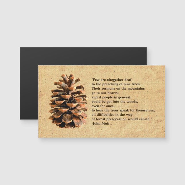 Pine Cone und John Muir Zitat Magnetkarte (Vorne/Hinten)