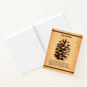 Pine Cone und John Muir Zitat Notizbuch