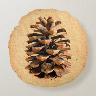 Pine Cone und John Muir Zitat Rundes Kissen