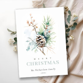 Pine Cone Watercolor Winter Bergen Weihnachten