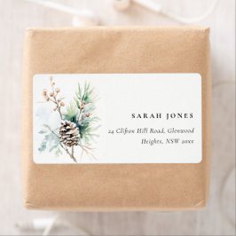 Pine Cone Watercolor Winter Berries Adresse