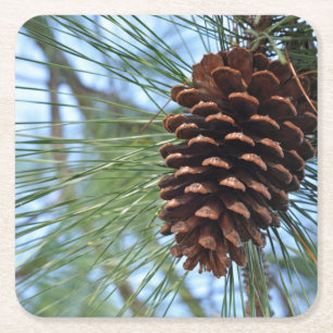 Pine Cone Wiederverwendbares Papier Rechteckiger Pappuntersetzer