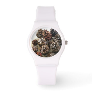 Pine Cones Bio Weihnachtsschmuckstücke Kunst, Dich Armbanduhr