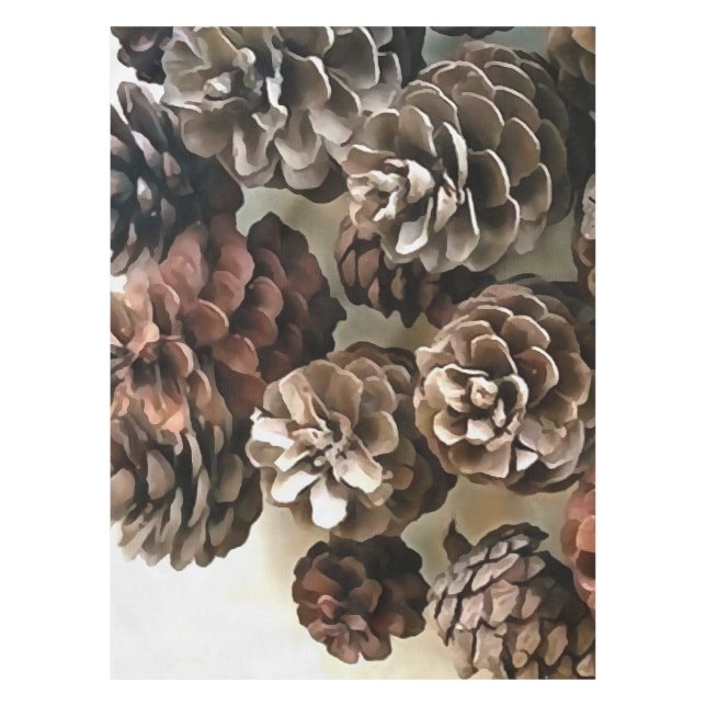 Pine Cones Bio Weihnachtsschmuckstücke Kunst, Dich Tischdecke (Vorderseite)