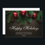 Pine Cones Branch Christmas Corporate Greeting Feiertagskarte<br><div class="desc">Pine Cones Branch Christmas Corporate Greeting Holiday Card.</div>