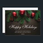Pine Cones Branch Christmas Corporate Greeting Feiertagskarte<br><div class="desc">Pine Cones Branch Christmas Corporate Greeting Holiday Card.</div>