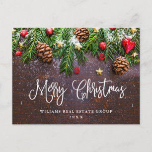 Pine Cones Branch Weihnachtsgrüße Postkarte