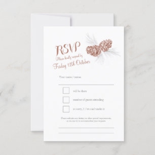 Pine cones braune Hochzeit RSVP