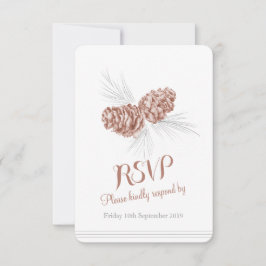 Pine cones braune Hochzeit RSVP Karte