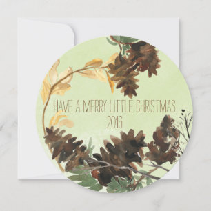 Pine Cones Chistmas Round Vacances Carte photo
