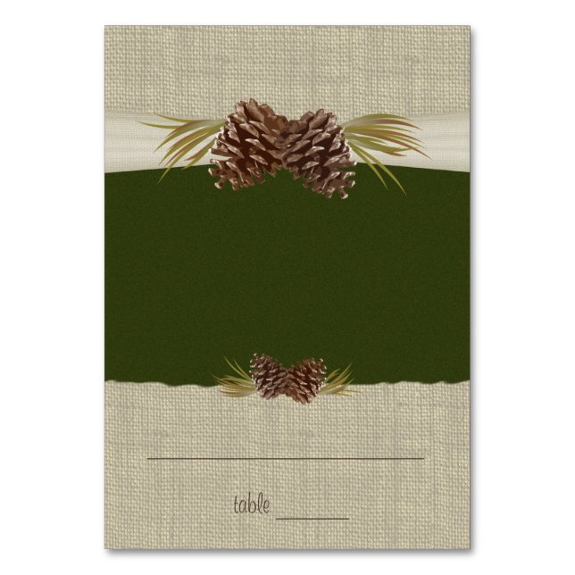Pine Cones et Burlap Carte de siège vert (Par défaut)