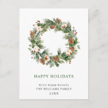 Pine Cones Fir Wreath Frohe Weihnachtsfeiertag