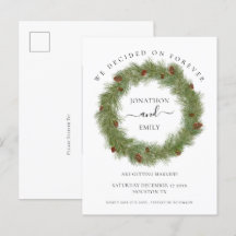 Pine Cones Foliage WeihnachtsWedding Save the Date