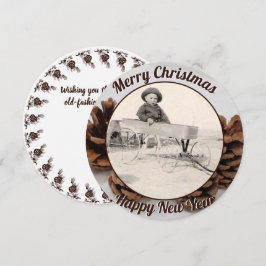 Pine Cones Gerahmtes Foto Altes Weihnachtsfest
