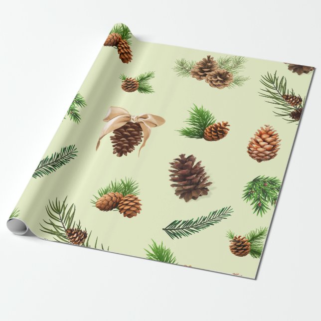 Pine Cones Geschenkpapier (Ungerollt)