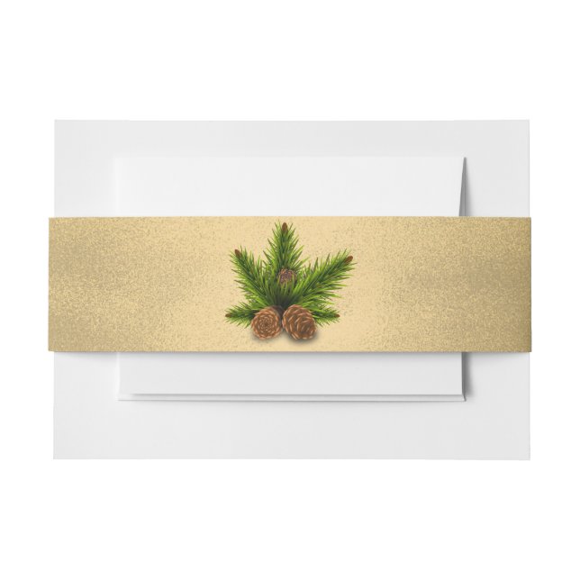 Pine Cones Gold Wedding Bly Band (Vorderseite Beispiel)