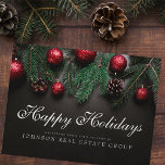 Pine Cones | Gruß an Feiertage Postkarte<br><div class="desc">Ihr Firmenlogo kann hier hinzugefügt werden: http://www.zazzle.com/selectpartysupplies</div>