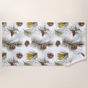 Pine Cones Herbst Strandtuch