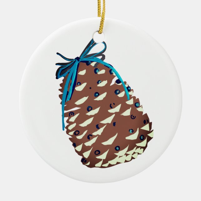 Pine Cones Holiday Deco Keramik Ornament (Vorne)