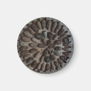 Pine Cônes Mandala Petit Aimant Rond De 3,2 Cm