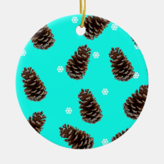 Pine Cones Natural Christmas Keramik Ornament (Vorne)