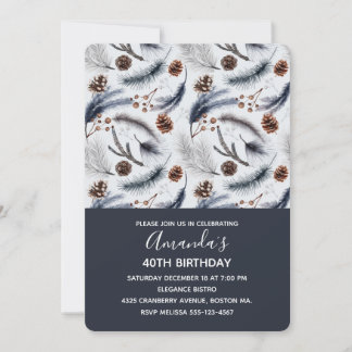 Pine Cones & Pine Needles Muster Geburtstag Einladung