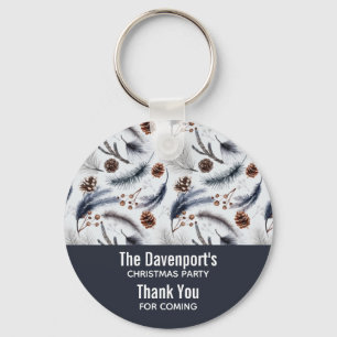 Pine Cones & Pine Needles Weihnachtsmuster Schlüsselanhänger