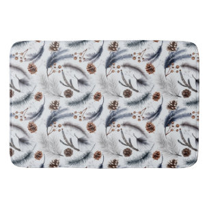 Pine Cones & Pine Needles Wintermuster Badematte
