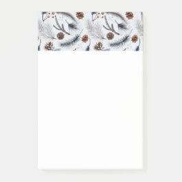 Pine Cones & Pine Needles Wintermuster Post-it Klebezettel