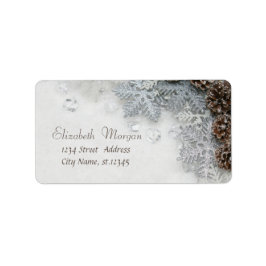 Pine Cones, Schneeflocken Weihnachten Adressaufkleber