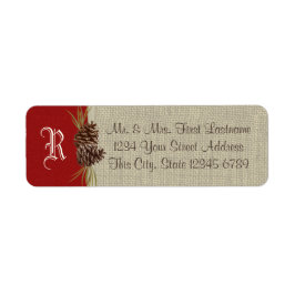 Pine Cones und Burlap Red