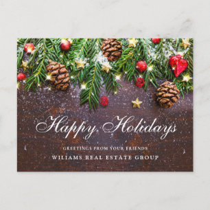 Pine Cones Weihnachtsfeiertag Firmengrüßen Postkarte