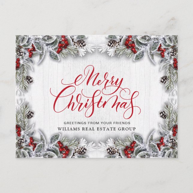 Pine Cones Weihnachtsfeiertag Firmengrüßen Postkarte (Vorderseite)