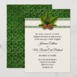 Pine Cones Winter Wedding Einladung