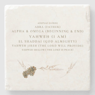 Pine ConesDie Namen Gottes Christlich Steinuntersetzer