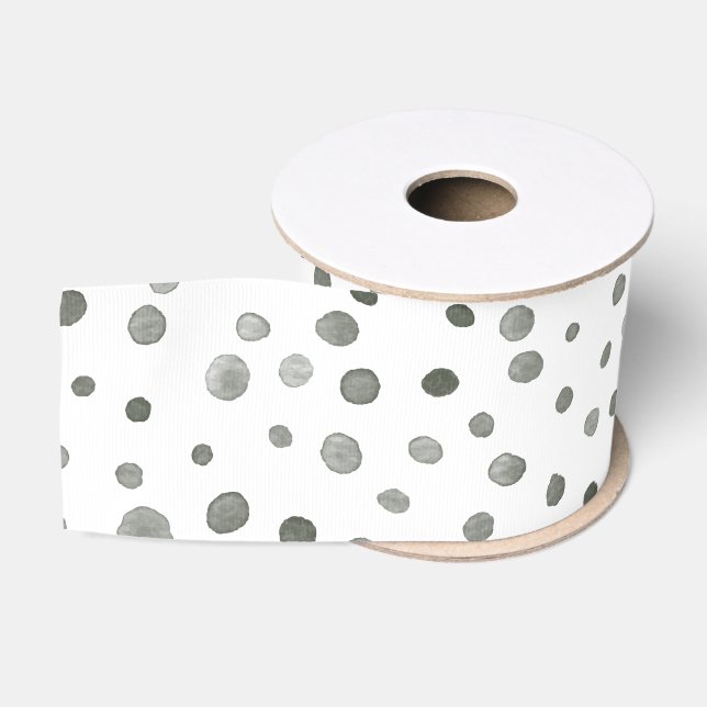 Pine Confetti Wassercolor Dots Ribbon Ripsband (Spule)