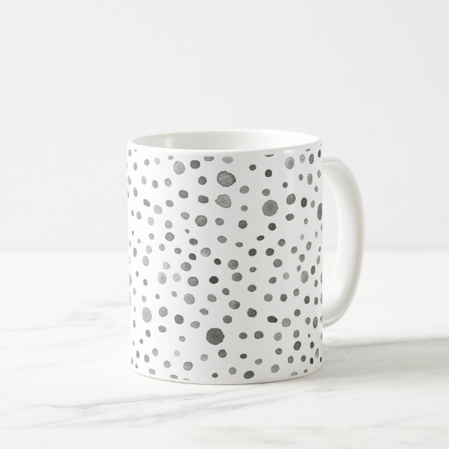 Pine Confetti Wasserfarbe Punkte Klassische Tasse (VorderseiteRechts)