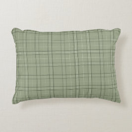 Pine Deer Kariert - Salbei, grüner Tartan. Dekokissen