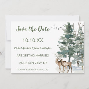 Pine Deer Save the Date im Wald