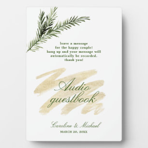 Pine, Emerald und Gold Audio Guestbook Fotoplatte