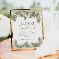 Pine Festive Wedding Telefon Gästebuch Schild
