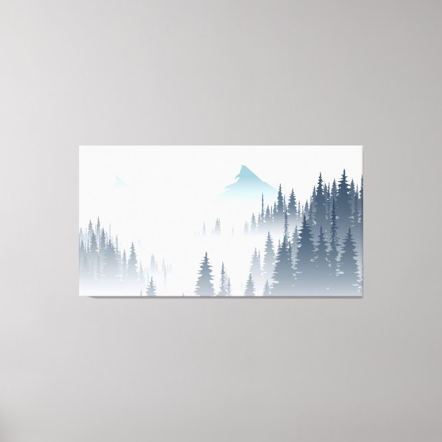 Pine Foggy forest Leinwanddruck (Vorderseite)